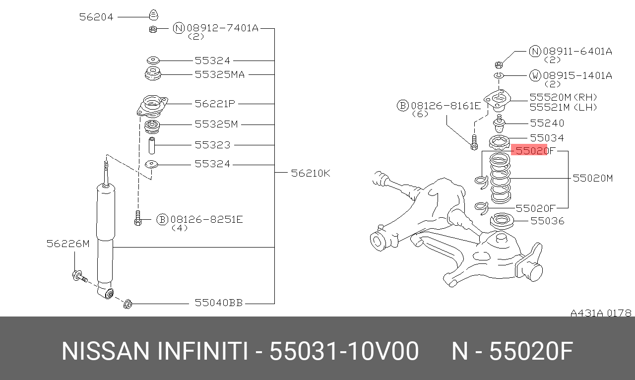 5503110V00 NISSAN ДЕМПФЕР ПРУЖИНЫ