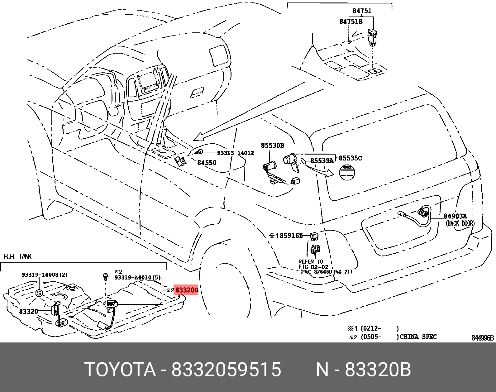 8332059515 TOYOTA ДАТЧИК УРОВНЯ ТОПЛИВА