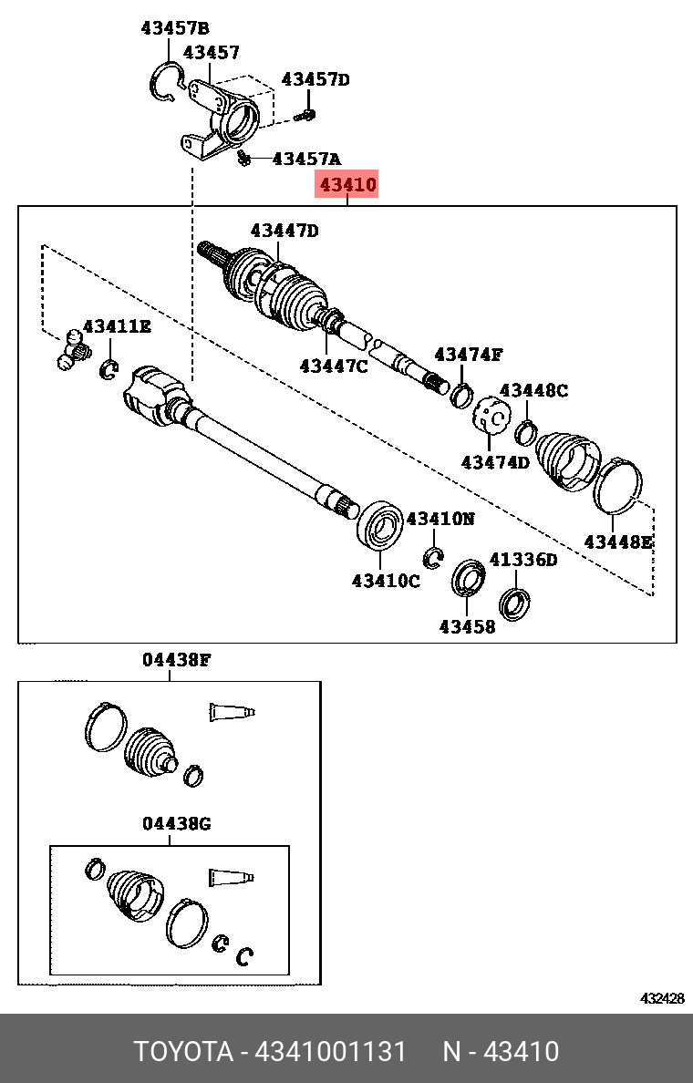 4341001131 TOYOTA Пыльник ШРУСа
