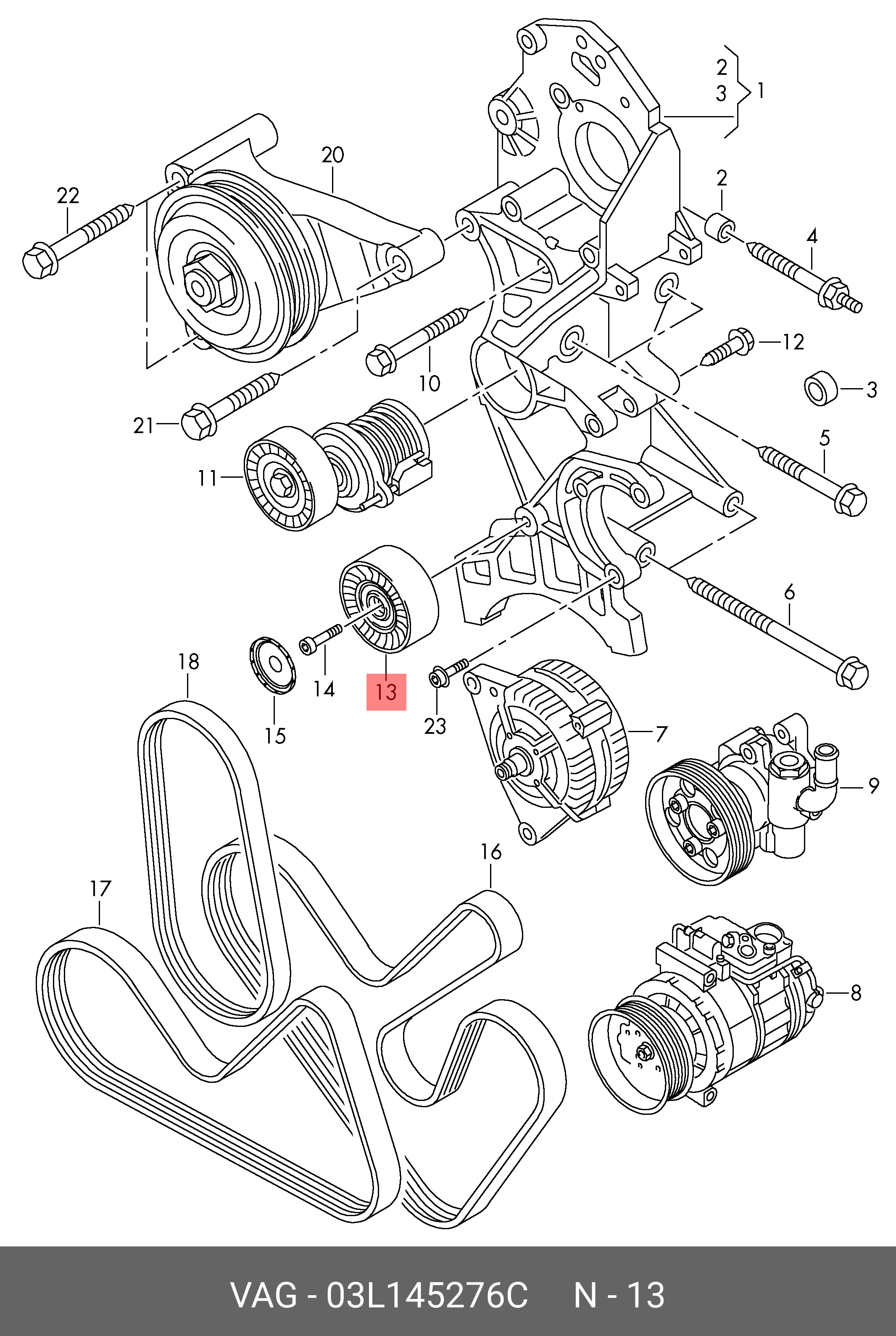 03L145276C VAG Ролик обводной