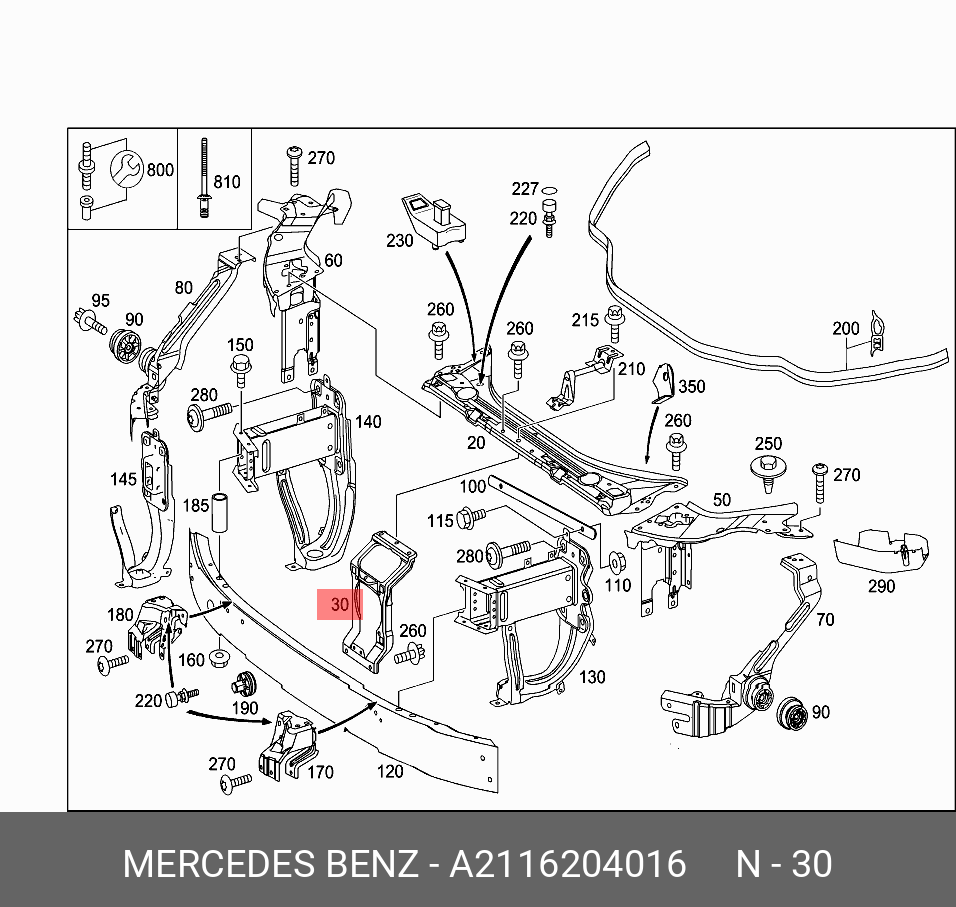 A2116204016 MERCEDES-BENZ Reinforcement
