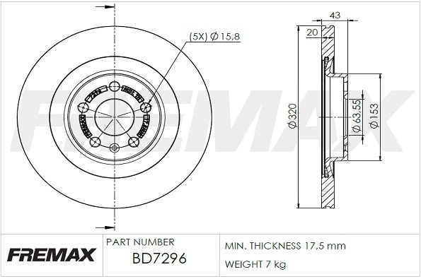 Диск тормозной FREMAX BD7296