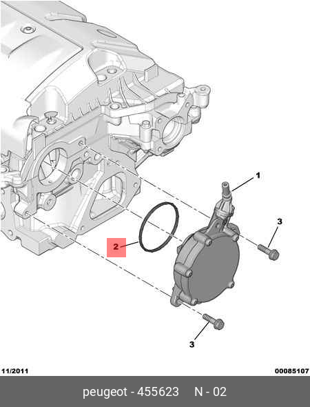 0000455623 PEUGEOT-CITROEN Прокладка вакуумного насоса
