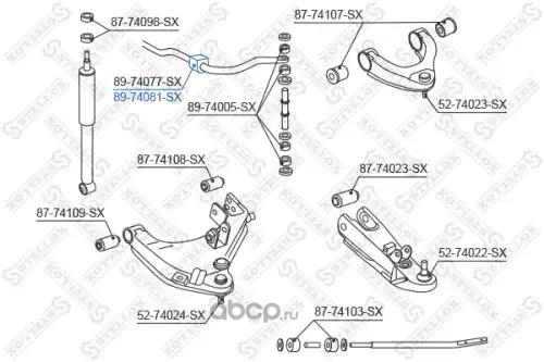8974081SX STELLOX втулка стабилизатора переднего центральная Nissan King Cab D22 4WD 98>