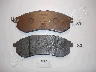 PA515AF JAPANPARTS Колодки тормозные дисковые передние, комплект