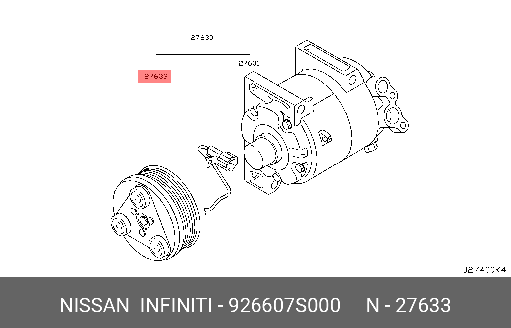 926607S000 NISSAN CLUTCH ASSY-COMPRESSOR