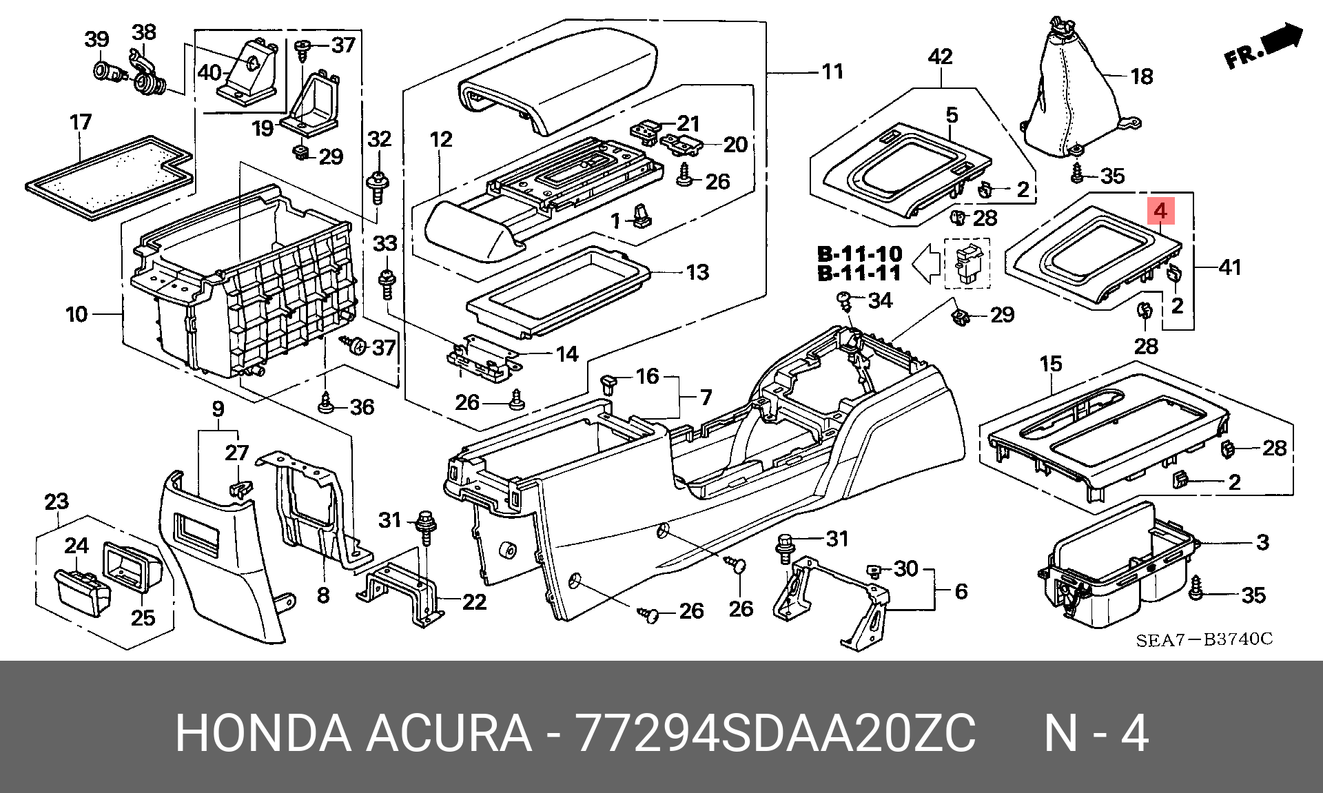 77294SDAA20ZC HONDA Деталь