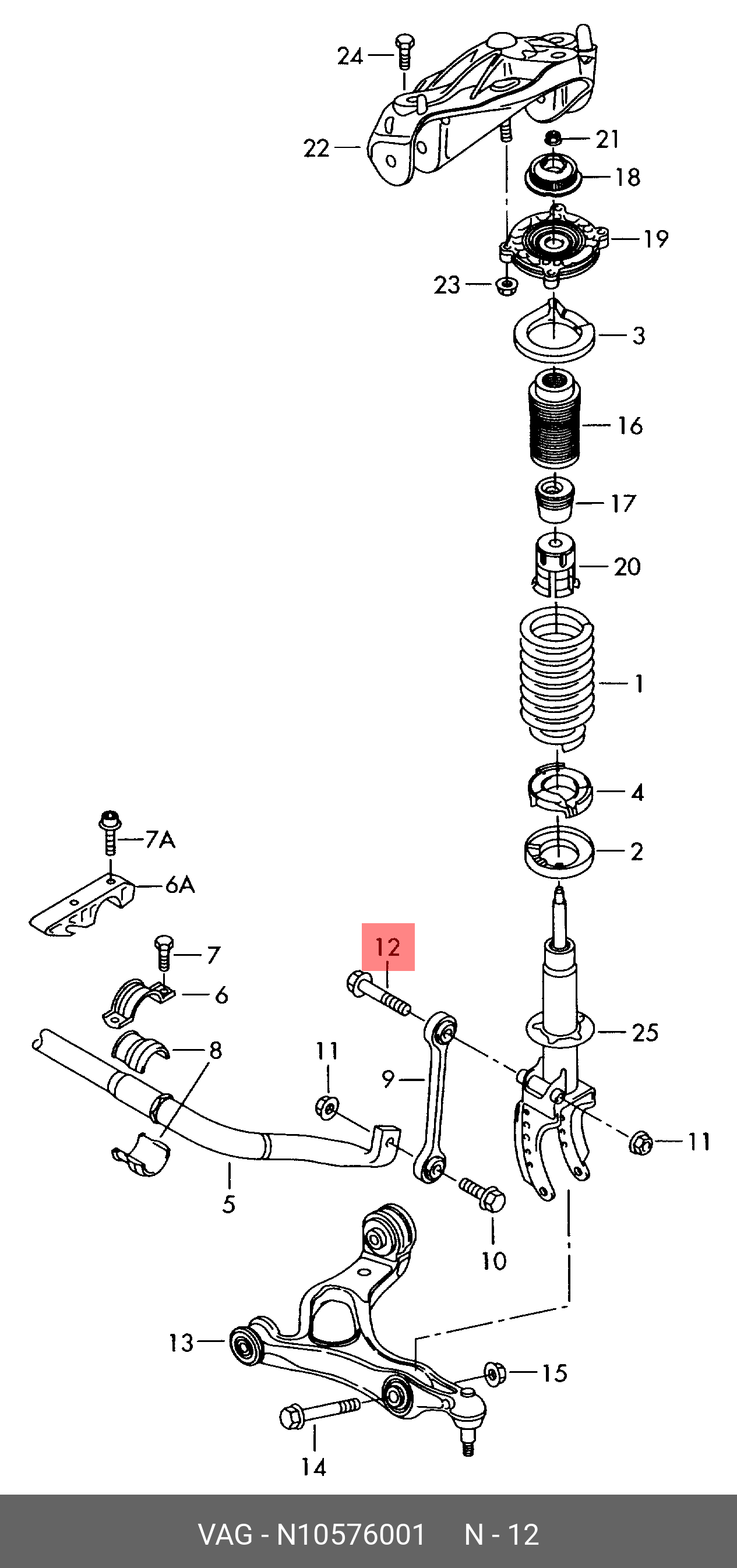 N10576001 BENTLEY HEX COLLARED BOLT