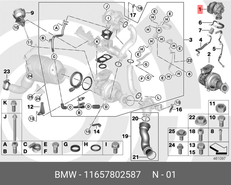 11657802587 BMW Турбокомпрессор