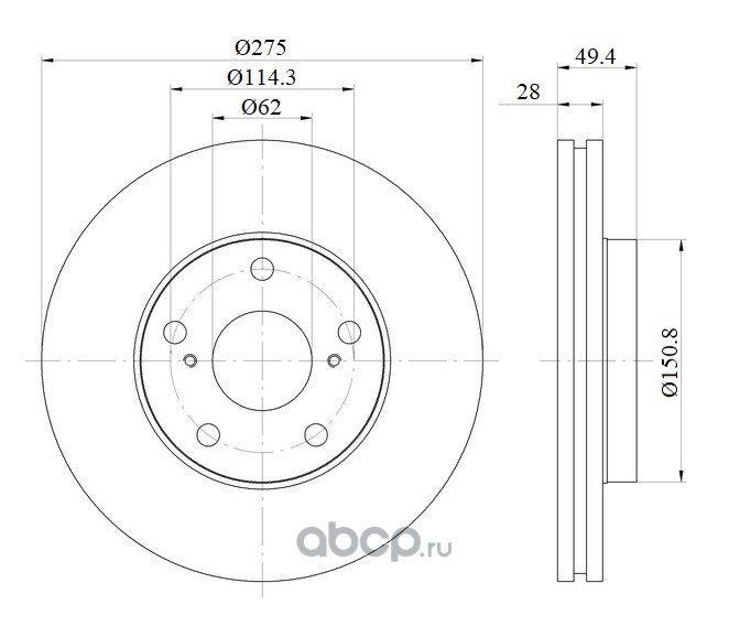 SKBD1245 S&K Диск тормозной перед. вентилируемый