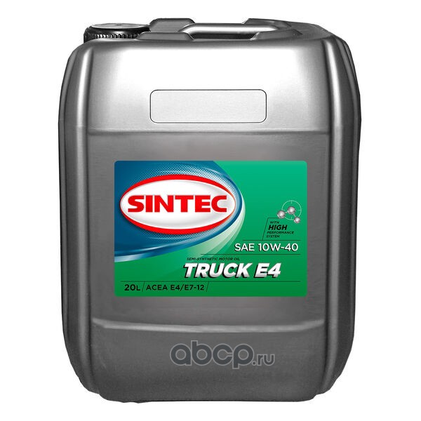 900352 SINTEC Масло моторное синтетическое  Truck SAE 10W-40 ACEA E4/E7 20л