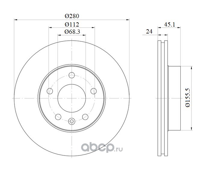 SKBD1122 S&K Диск тормозной перед. вентилируемый