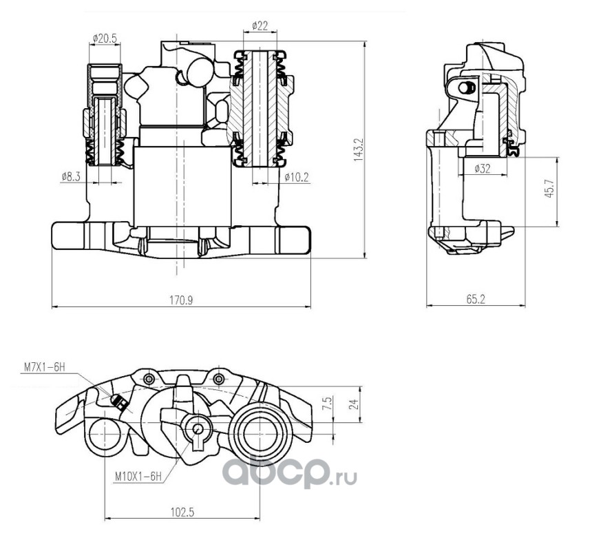 SKCI2198 S&K Суппорт тормозной задн. R