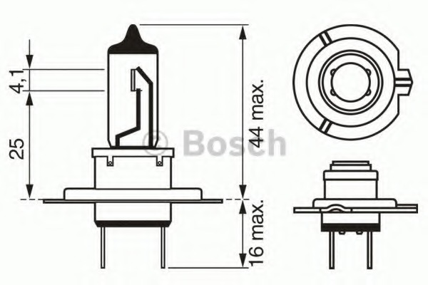 1987302079 BOSCH Лампа галогеновая BOSCH H7 PX26d 12V 55W 1шт.