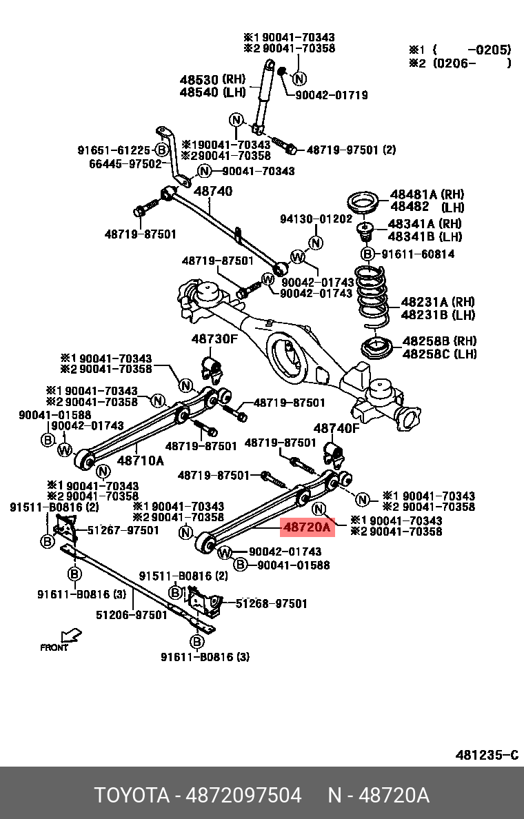 4872097504 TOYOTA Рычаг подвески