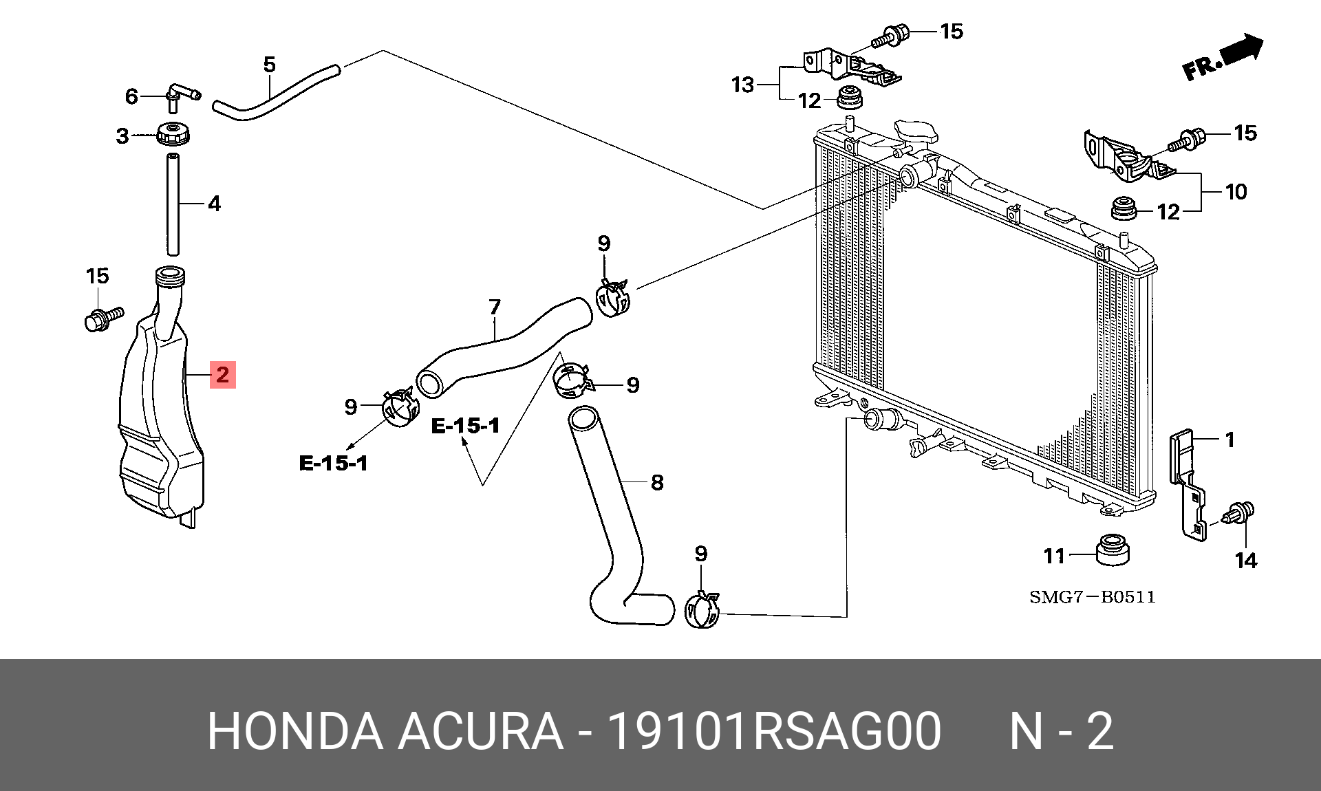 19101RSAG00 HONDA БАЧОК РАСШИРИТЕЛЬНЫЙ