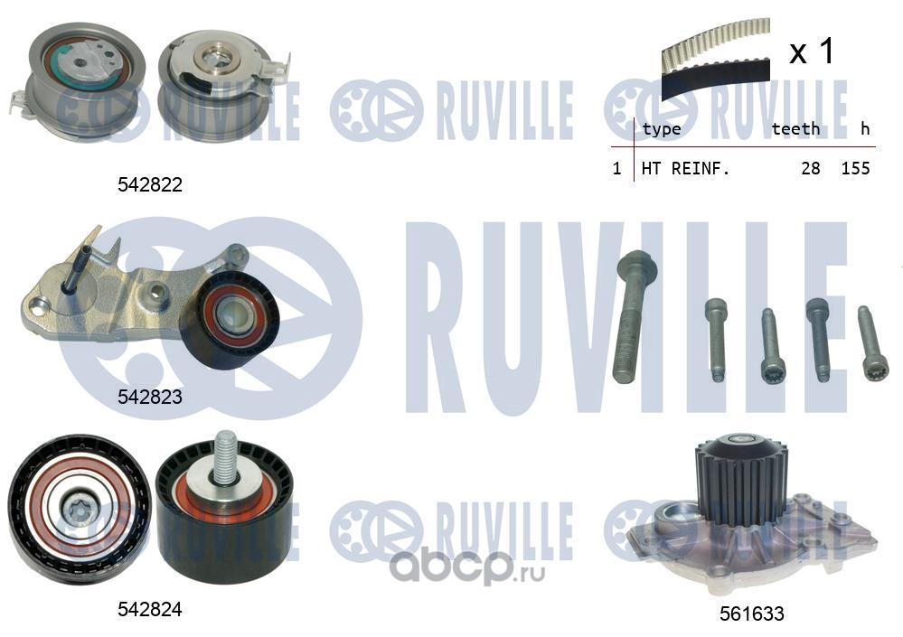 5505021 RUVILLE Комплект ремня ГРМ With Water Pump
