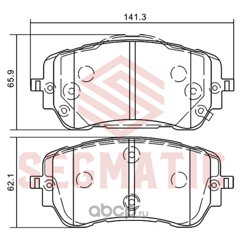 SGBP2874 SEGMATIC Колодка торм диск пер HAVAL Dargo 2022-, HAVAL H6 2020- [103.5*41.9*13.5]