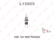 L15955 LYNXAUTO Лампа галогенная (H3C 12V 55W P22d/5)