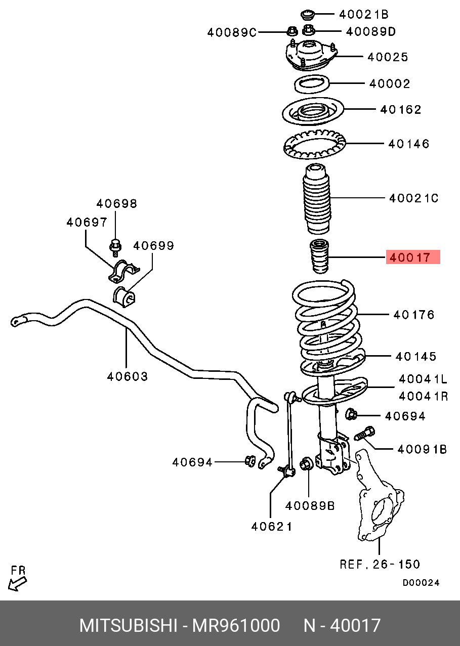 MR961000 MITSUBISHI ОТБОЙНИК РЕЗИНОВЫЙ