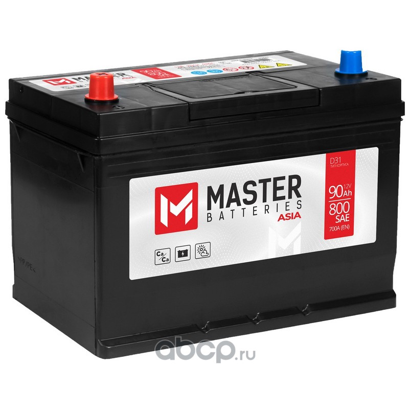 MBA901 MASTER STANDARD Батарея аккумуляторная 90А/ч 800А прямая полярн. стандартные (Европа) клеммы