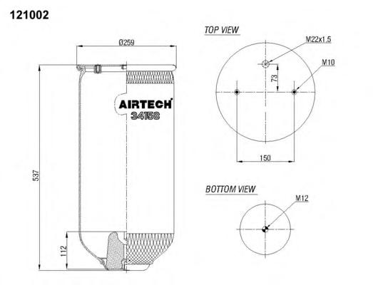 34158P AIRTECH Кожух пневматической рессоры
