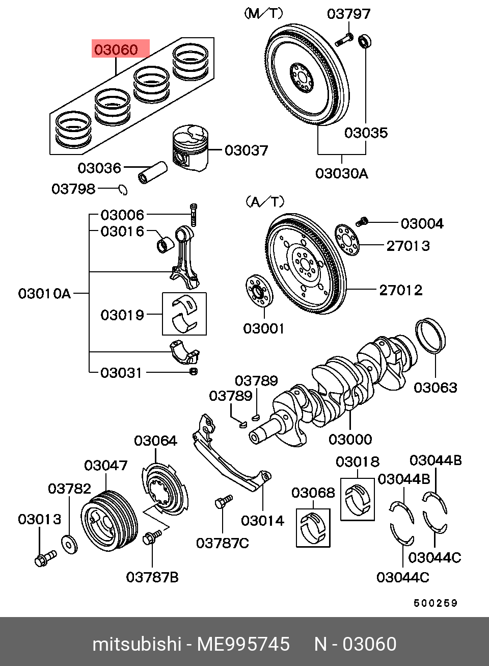 ME995745 MITSUBISHI КОЛЬЦА ПОРШНЕВЫЕ