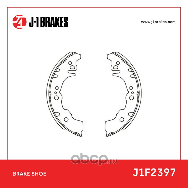 Тормозные колодки барабанные J-1 BRAKES J1F2397