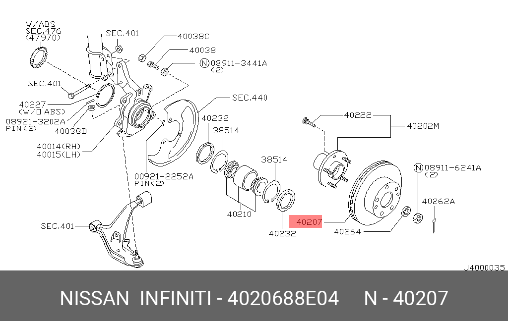 4020688E04 NISSAN Тормозной диск