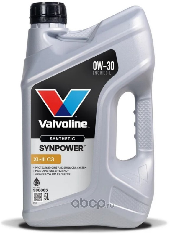 908805 VALVOLINE Моторное масло SYNPOWER XL-III C3 0W30 5л
