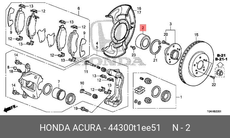 44300T1EE51 HONDA Подшипник ступичный в сборе