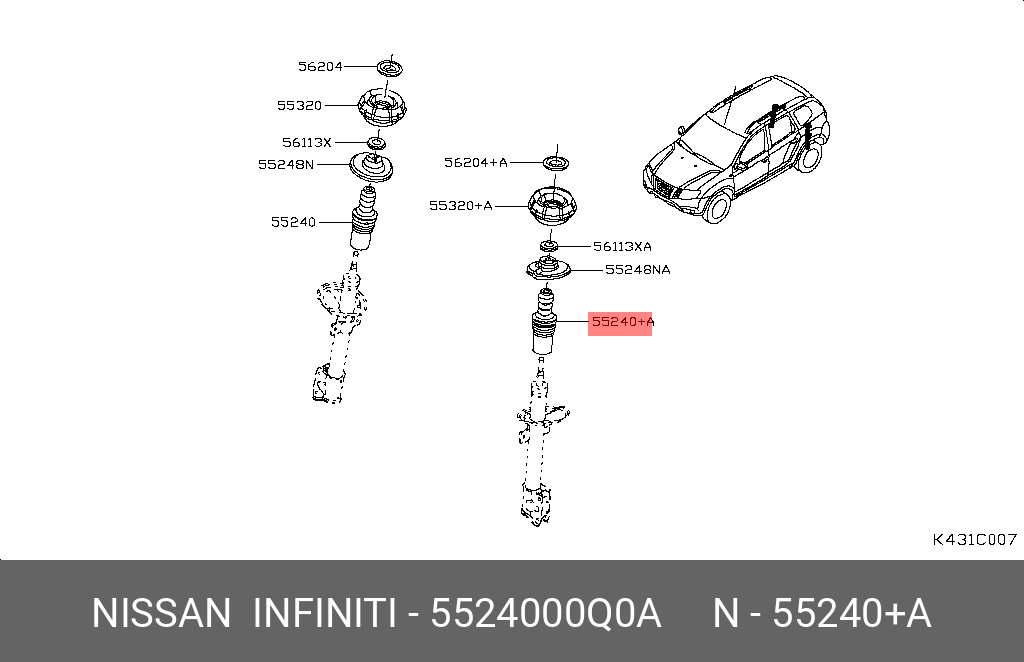 5524000Q0A NISSAN Пыльник с отбойником амморт заднего D10