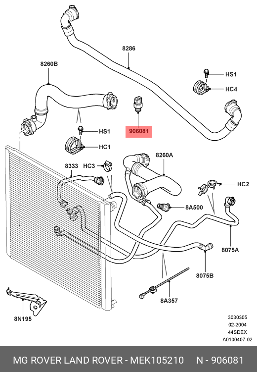 MEK105210 LAND ROVER Датчик, температура охлаждающей жидкости