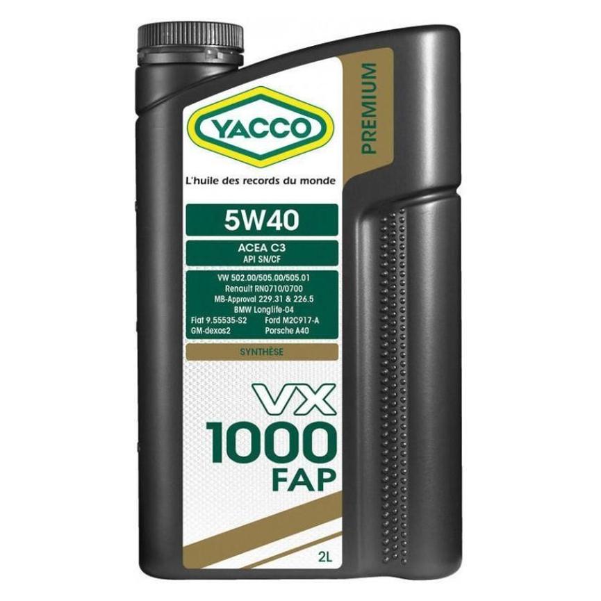 Масло моторное синтетика 5W-40 2 л. YACCO 302524