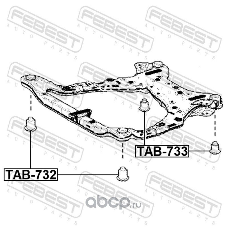 TAB732 FEBEST Сайлентблок подрамника передний