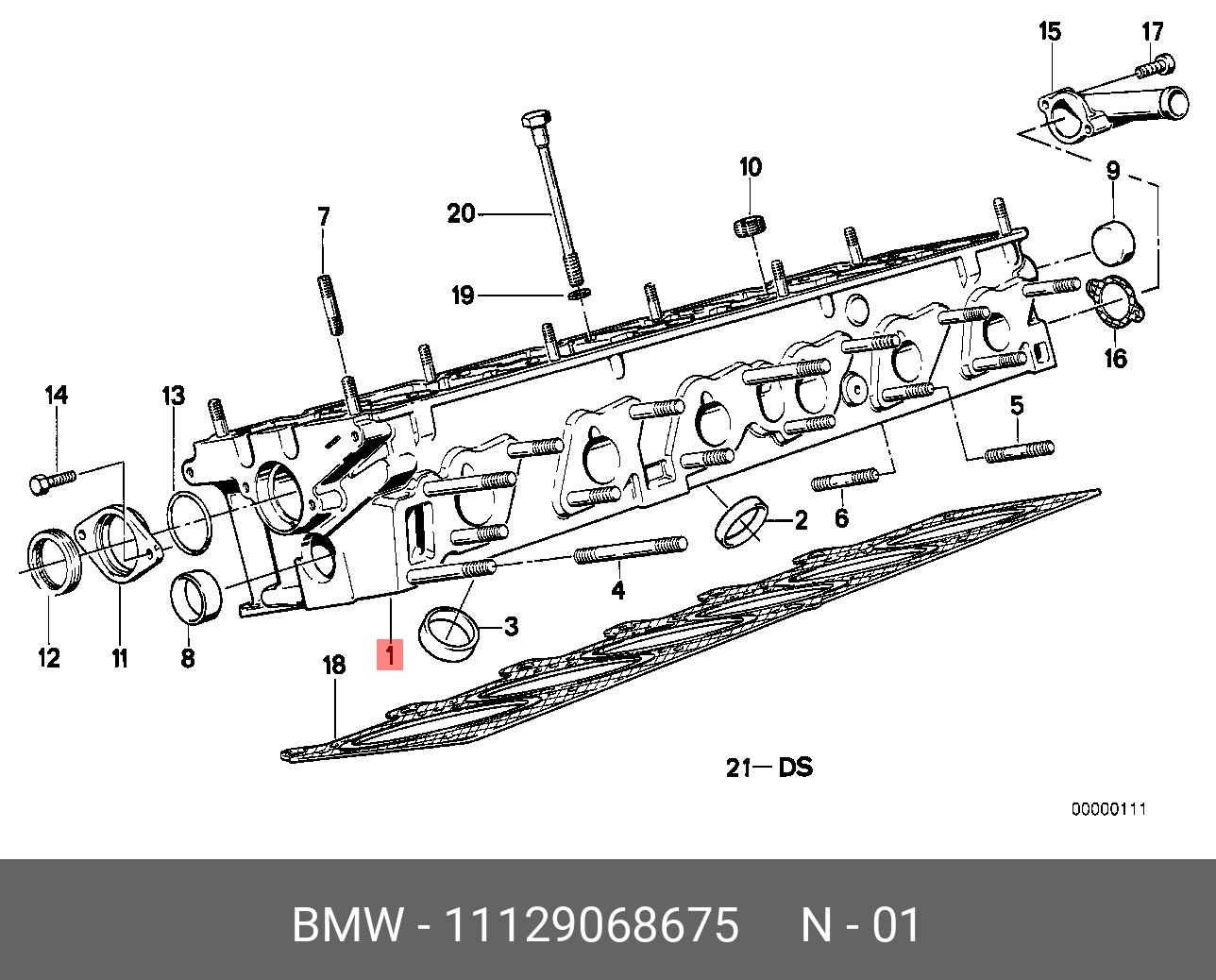 11129068675 BMW AUSTAUSCH ZYLINDERKOPF (VERKAUFSAKTION),Оборотная гол.бл.цил.(акция отд.продаж)