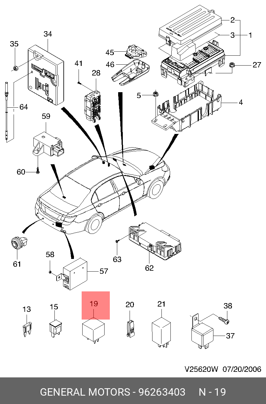 96263403 GENERAL MOTORS РЕЛЕ