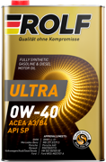 Rolf Ultra 0W-40 A3/B4 SP 1л (металл) ROLF 323134