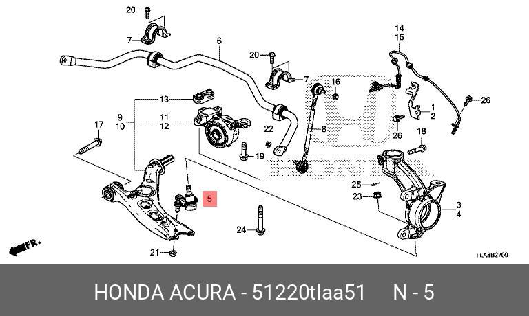 51220TLAA51 HONDA ОПОРА ШАРОВАЯ