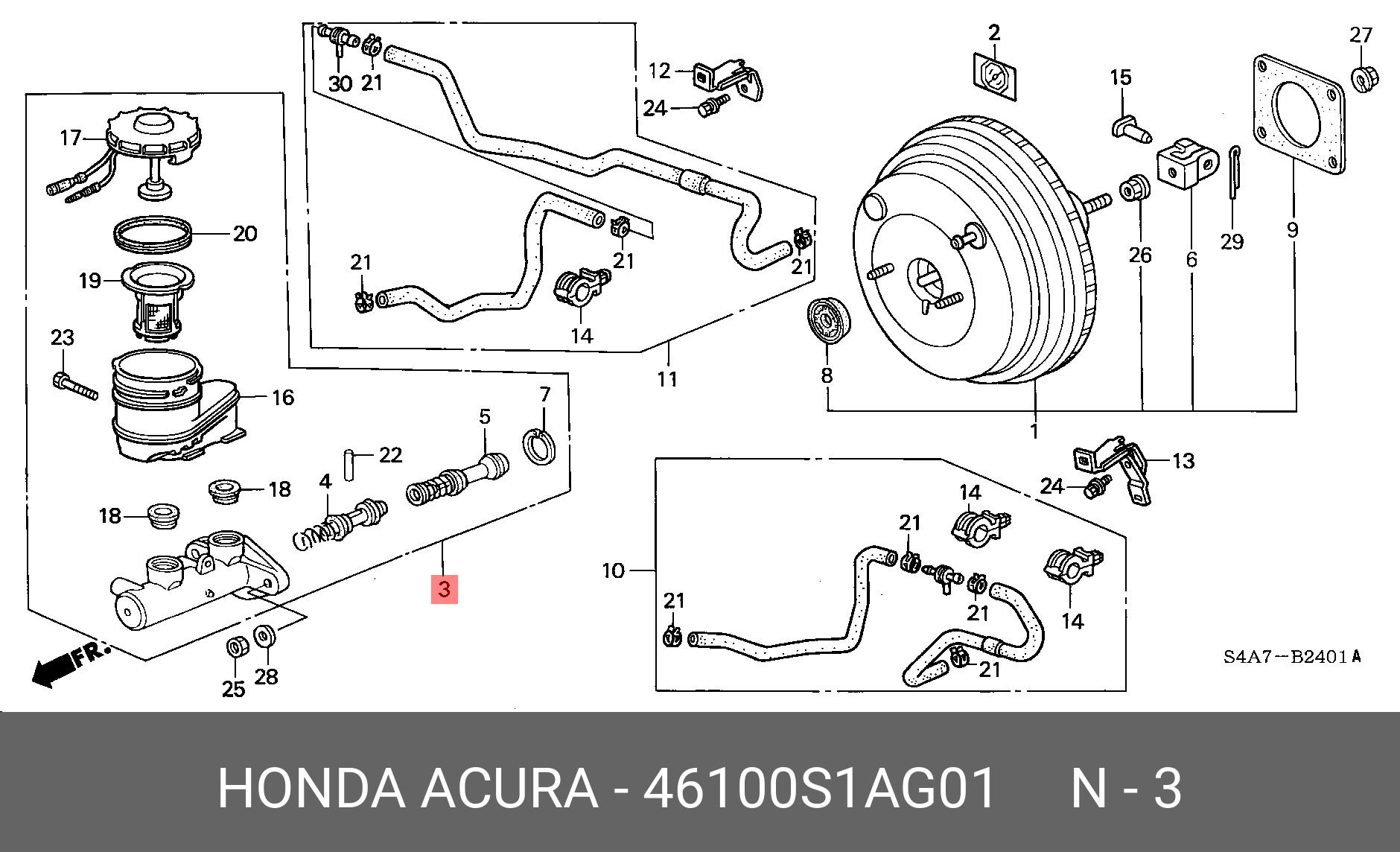 46100S1AG01 HONDA Главный тормозной цилиндр