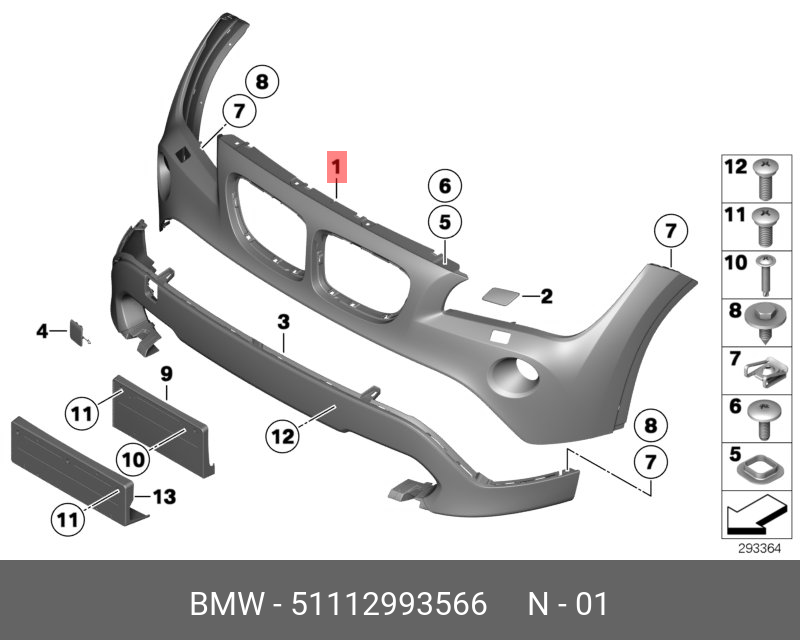 51 12 2 452 518 BMW Заглушка буксировочной петли