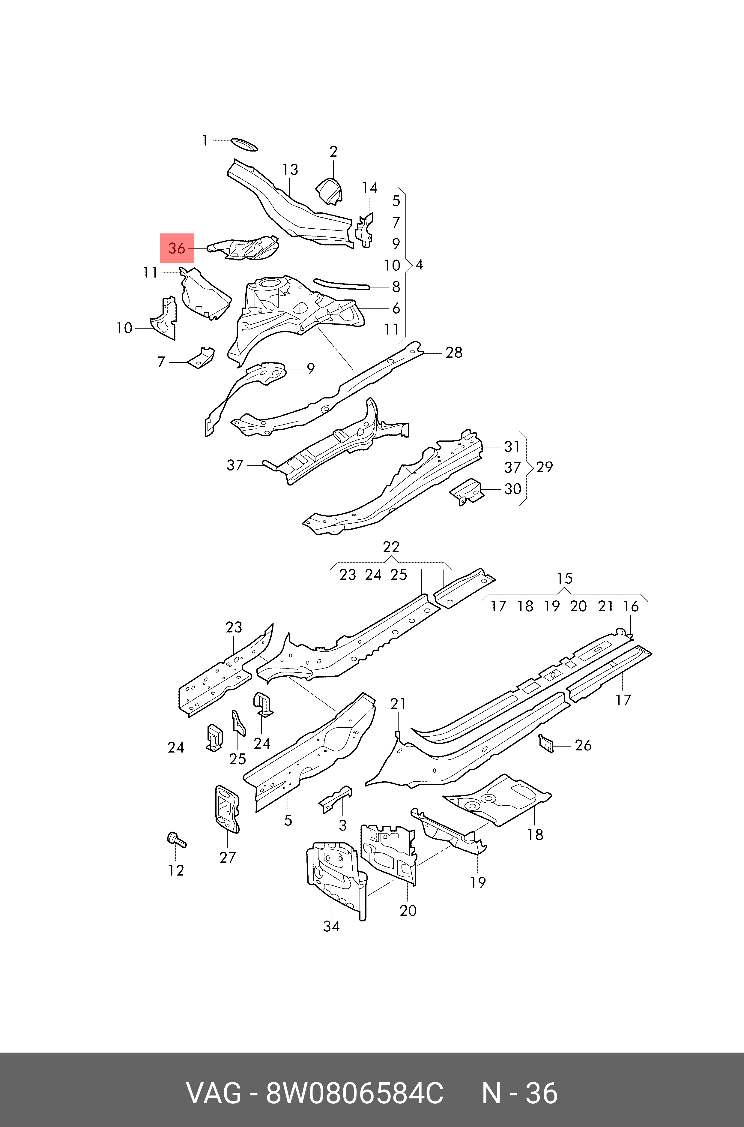 8W0806584C VAG Кожух