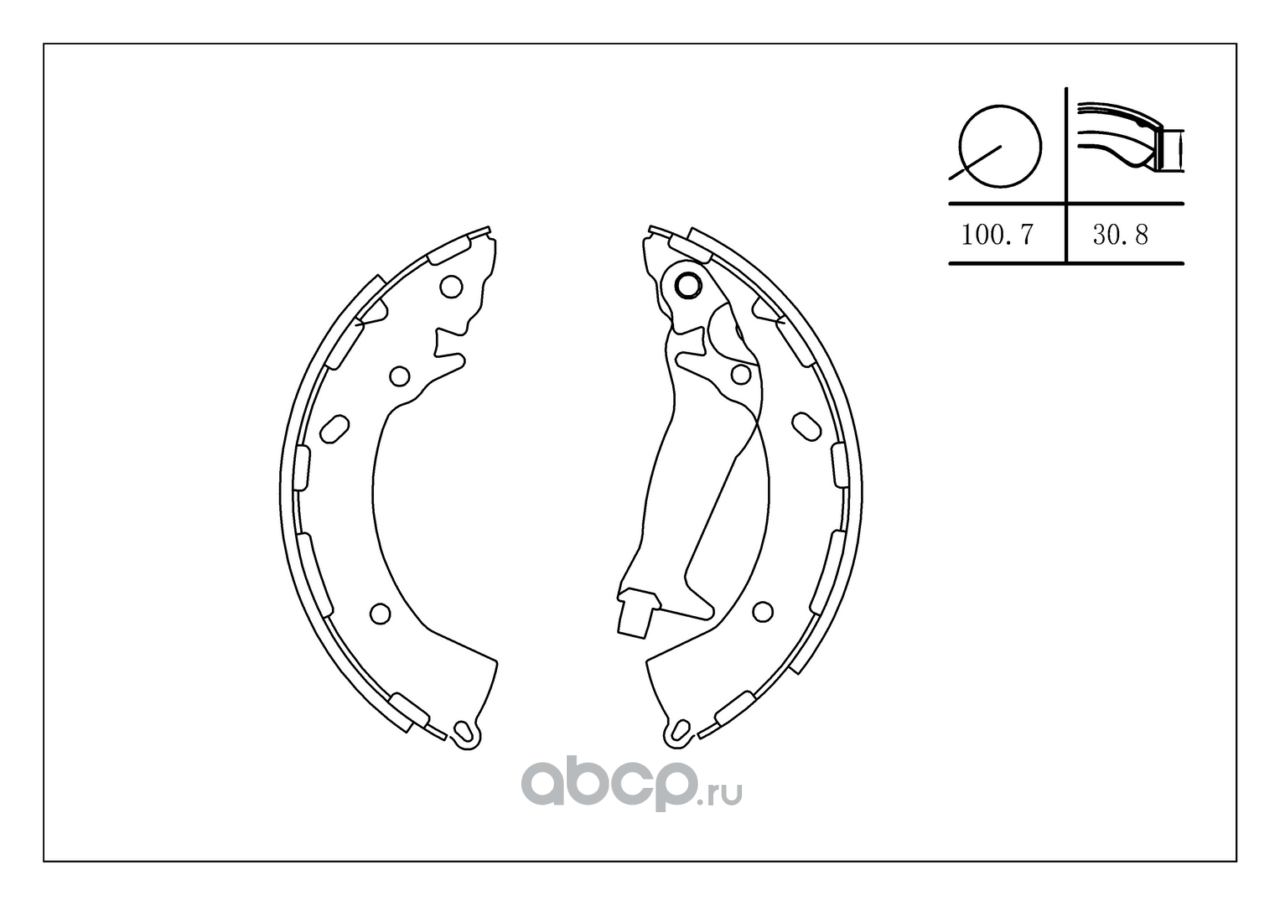OEM0043KTB O.E.M. Колодки тормозные барабанные задние Hyundai Getz 2002-2011