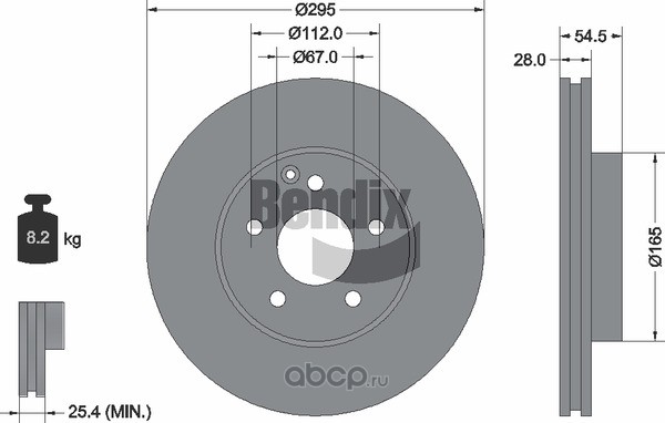 BDS1271 BENDIX Тормозной диск