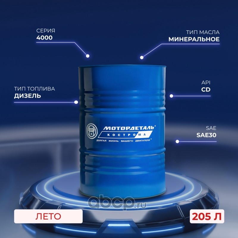 MDT10ДМ40CDL205M0 МОТОРДЕТАЛЬ Масло моторное  4000 М-10ДМ CD 205л