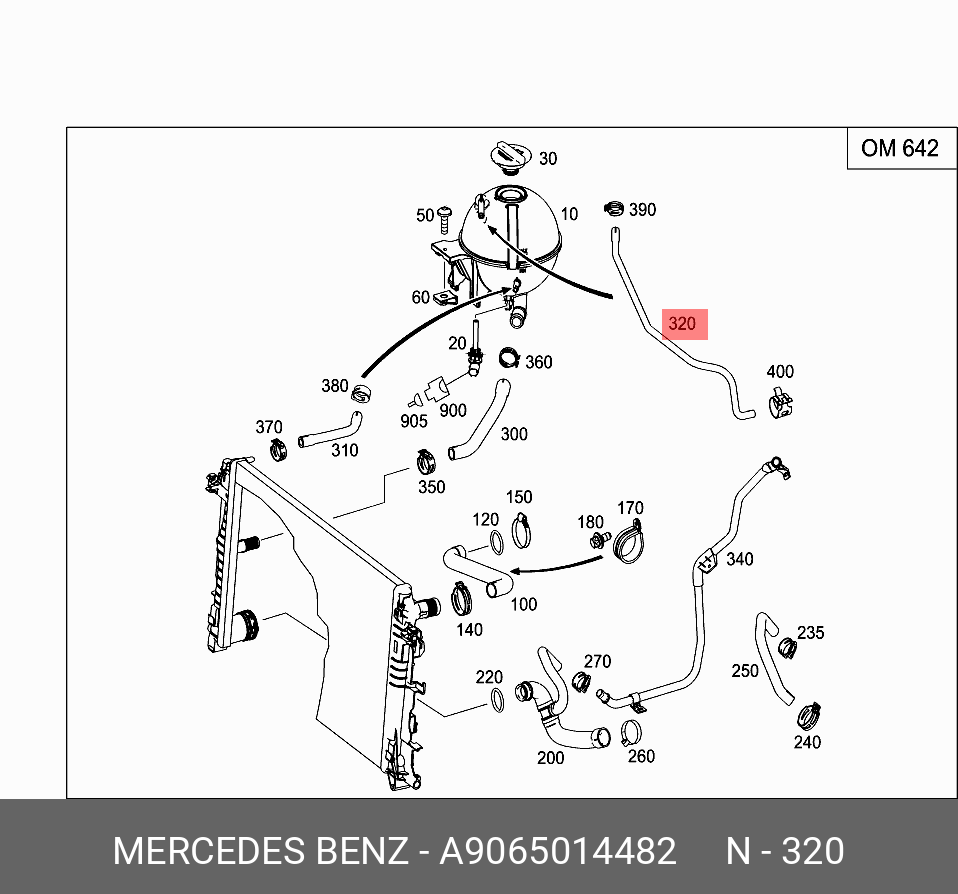 A9065014482 MERCEDES-BENZ ШЛАНГ РАДИАТОРА