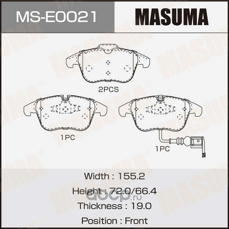 MSE0021 MASUMA Колодки тормозные