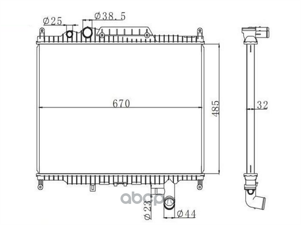 OEM0578RSO O.E.M. Радиатор охлаждения Land Rover Discovery 2009-2017 паяный, 3.0 л дизель