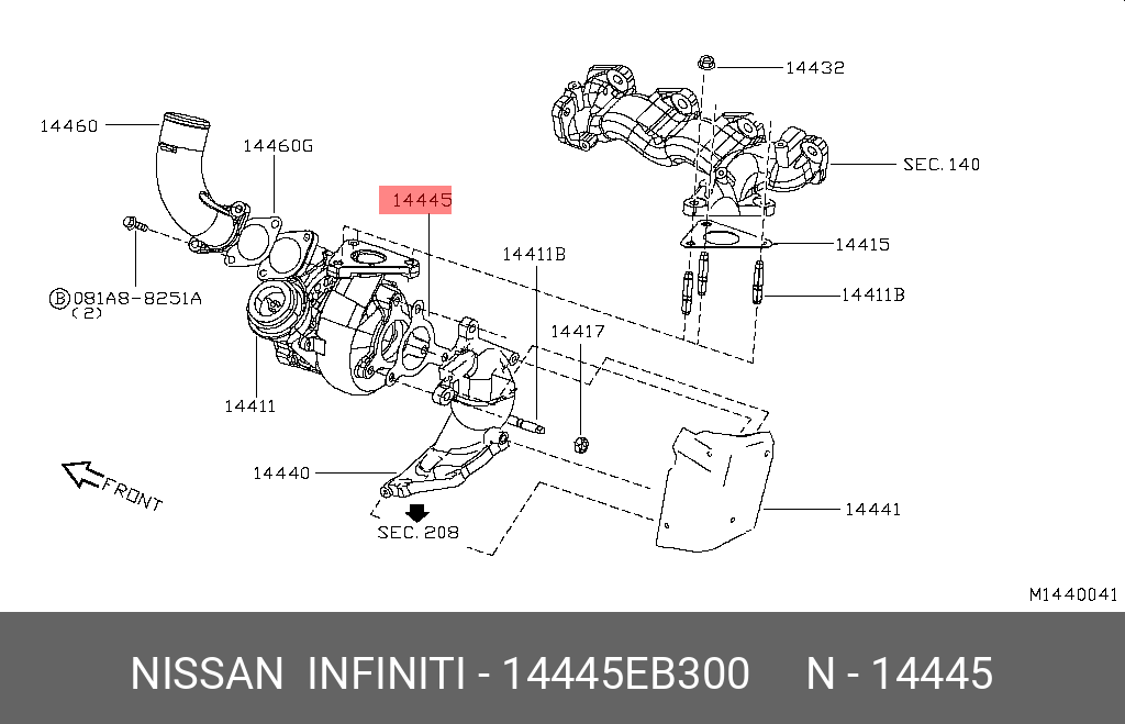 14445EB300 NISSAN ПРОКЛАДКА ГЛУШИТЕЛЯ