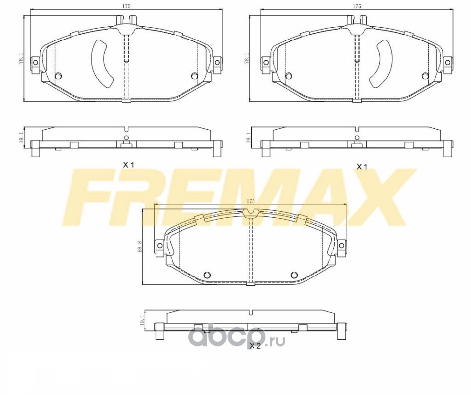 Колодки тормозные передние FREMAX FBP1999